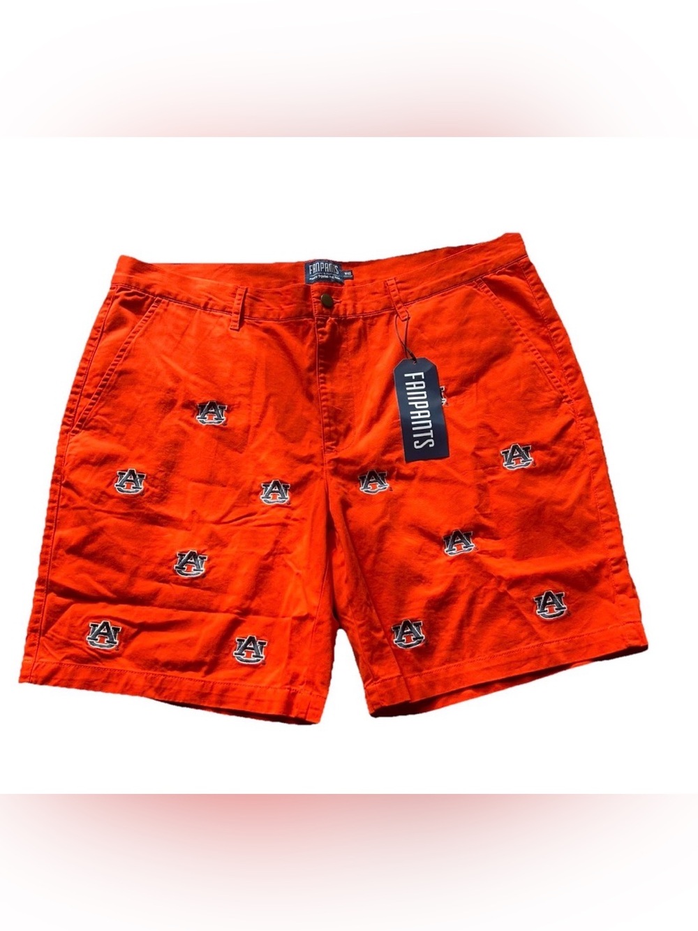 Fanpants Auburn Tigers Mens Shorts Size 40 Orange Embroidered Logo Tail Gate NWT